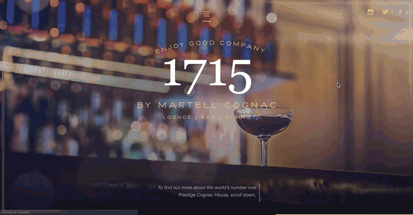 Martell 1715 - Pop Up Event Page
